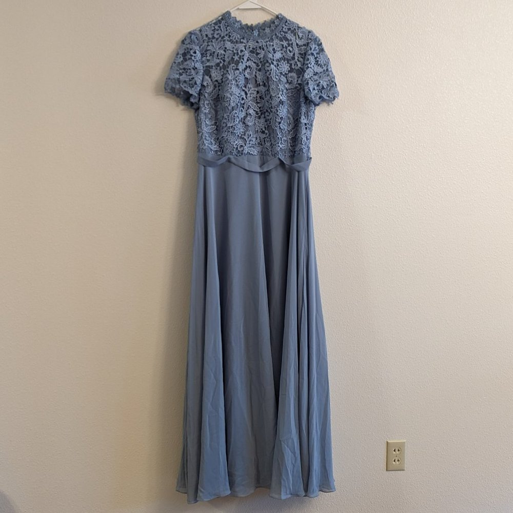 JJ's House Dusty Blue Evening Gown Sz 16